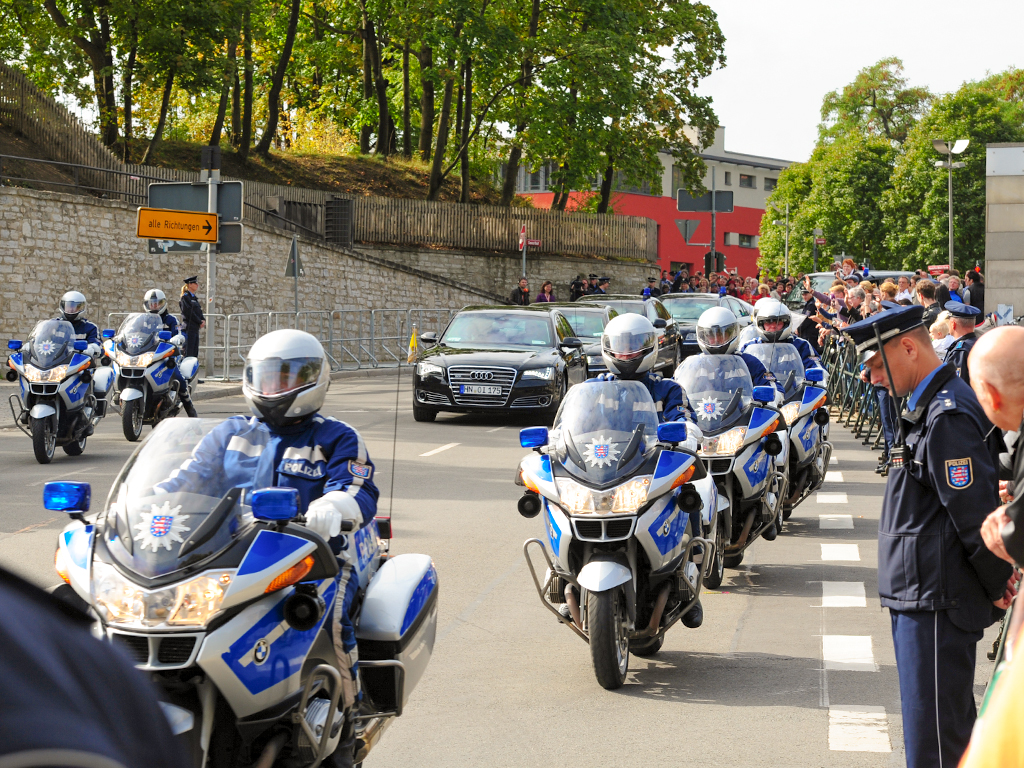 Polizeieskorte bei Besuch Papst Benedikt XVI in Erfurt